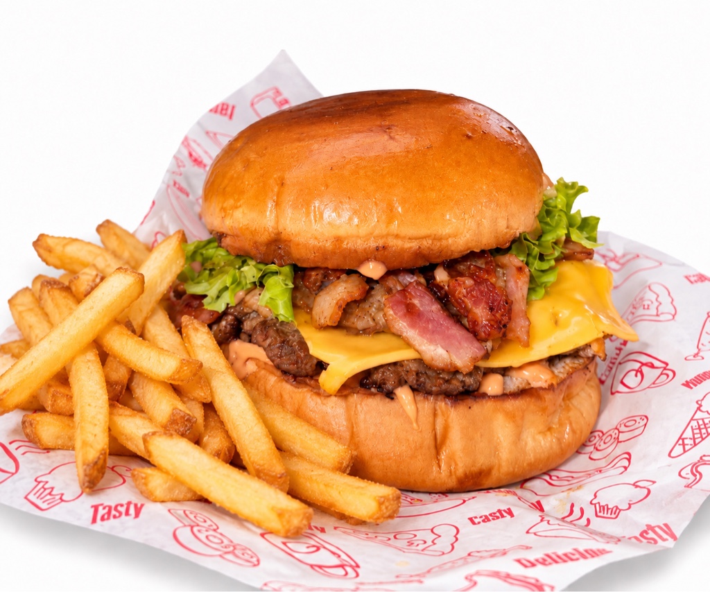 Tociburguer con papas