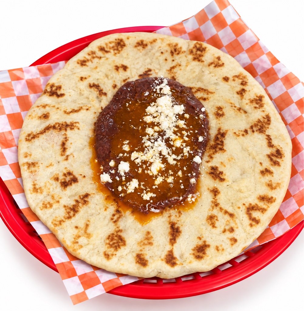 Tortilla de harina con frijoles