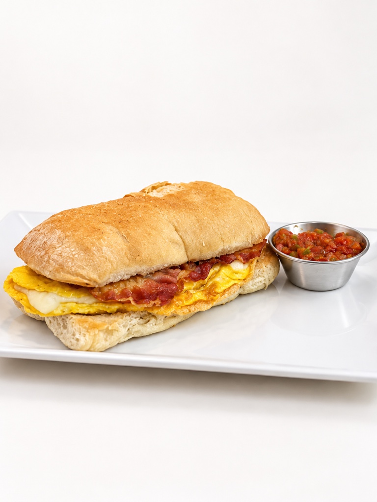 Bocata de huevo y tocino