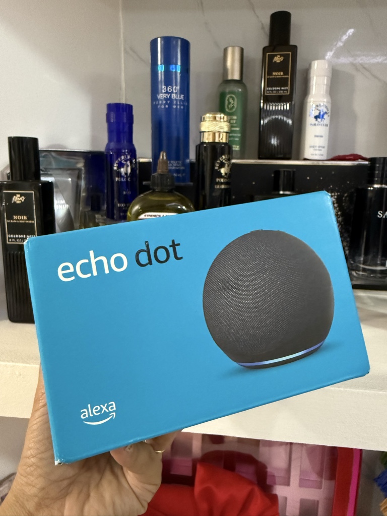 Echo Dot blue smart speaker