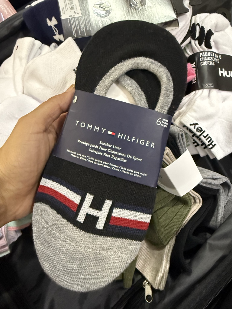 Tommy Hilfiger Black/Gray Sneaker Liner Socks 6-Pack