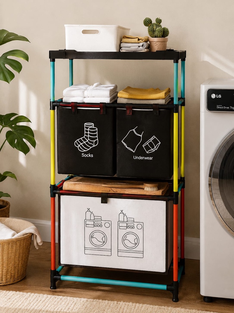 Organizador para Ropa Sucia con Estantes/ YH6902-3