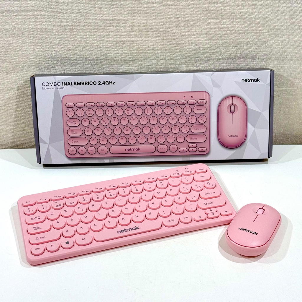 COMBO TECLADO+MOUSE ROSA NETMAK / NM-KB850