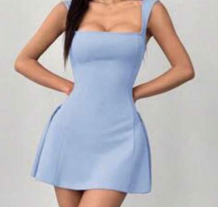 VESTIDO VOLADO AZUL