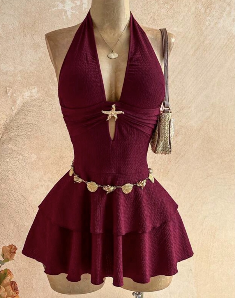 VESTIDO GUINDA ESTRELLA