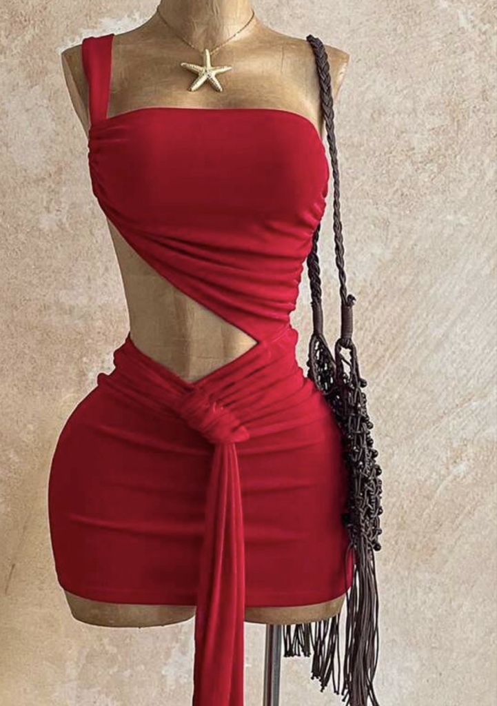 VESTIDO ROJO TIRA LICRA