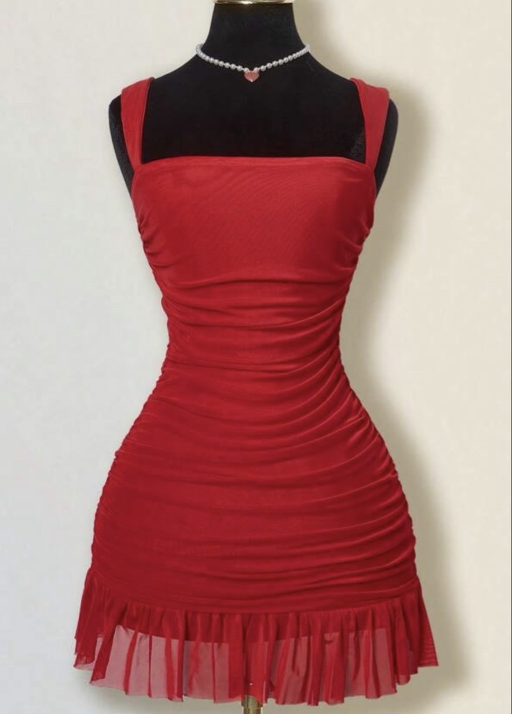 VESTIDO ROJO CORTO TIRANTE