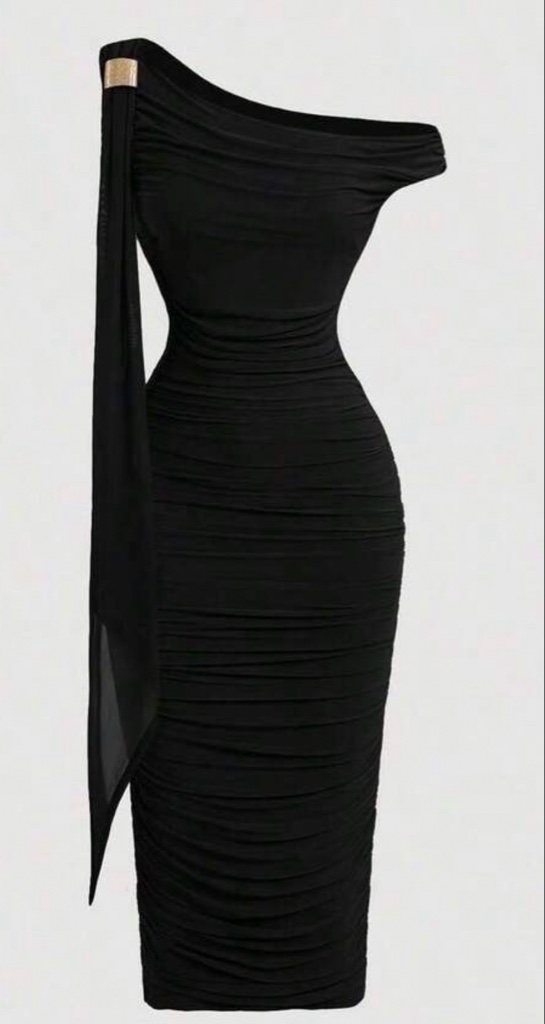 VESTIDO LARGO BROCHE DORADO