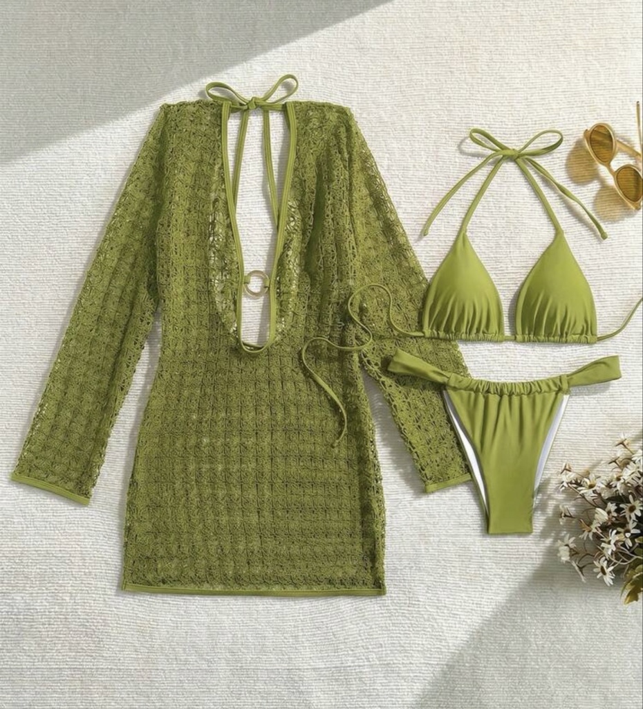 SET BIKINI VERDE ENCAJE