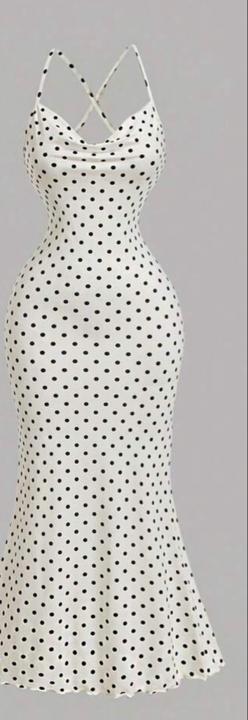 VESTIDO LARGO POLKA BEIGE