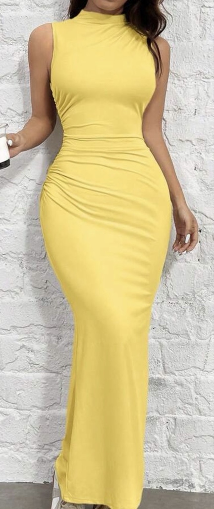 VESTIDO AMARILLO CERRADO