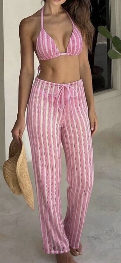 SET BIKINI ROSA RAYADO