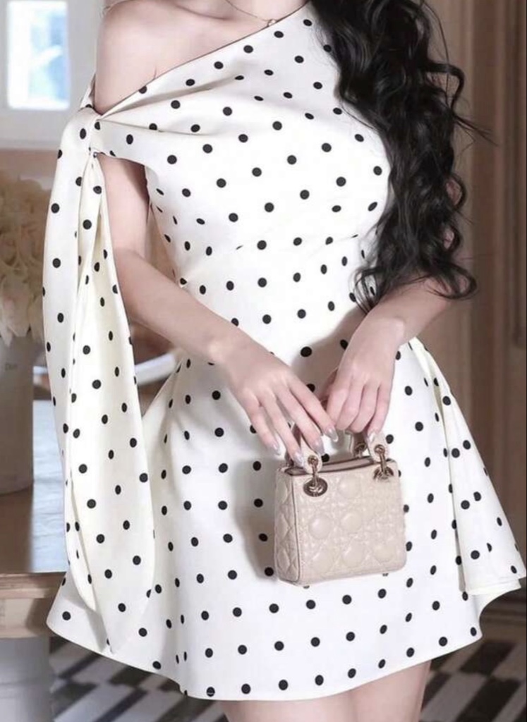 VESTIDO POLKA BEIGE