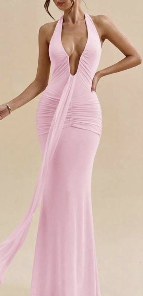 VESTIDO LARGO ROSA LAZO