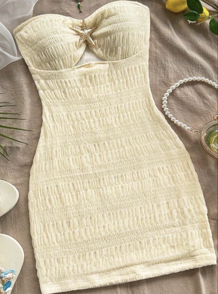VESTIDO ESTRELLA BEIGE CORTO
