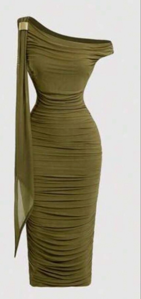 VESTIDO VERDE MILITAR LARGO