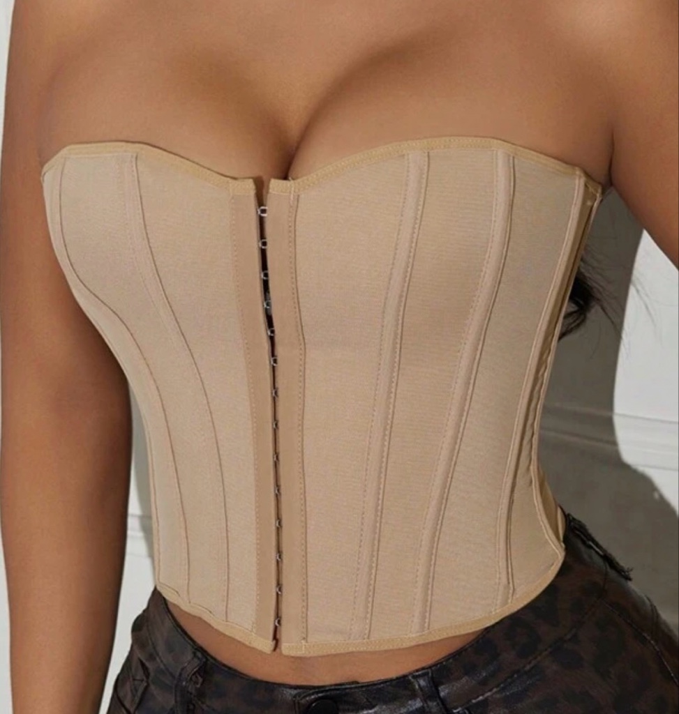 CORSET BEIGE BROCHE