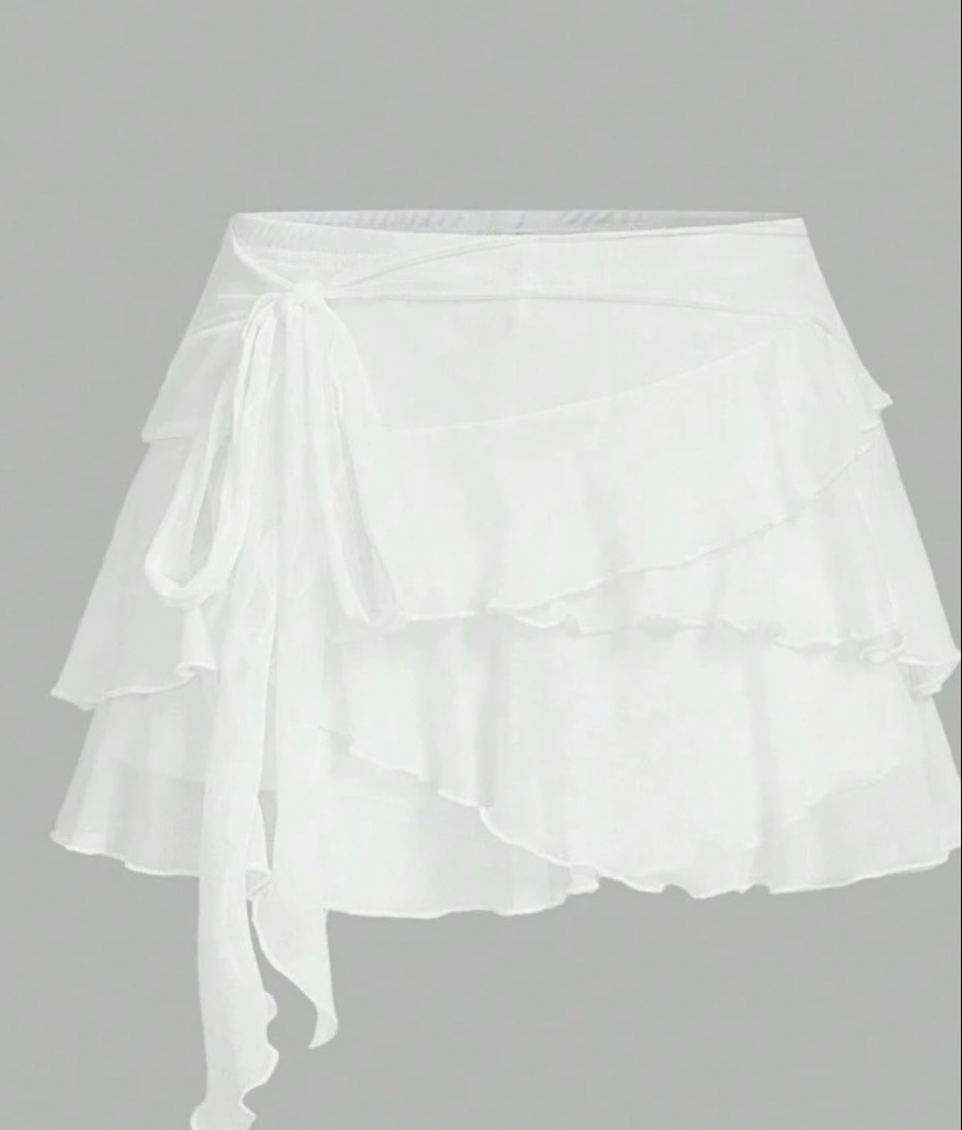 FALDA SHORT BLANCA MESH