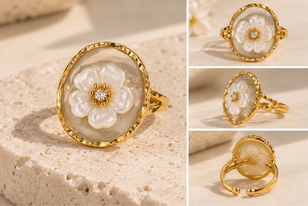 Anillo Perla Flor
