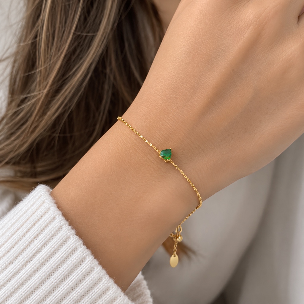 Pulsera Corazón Verde