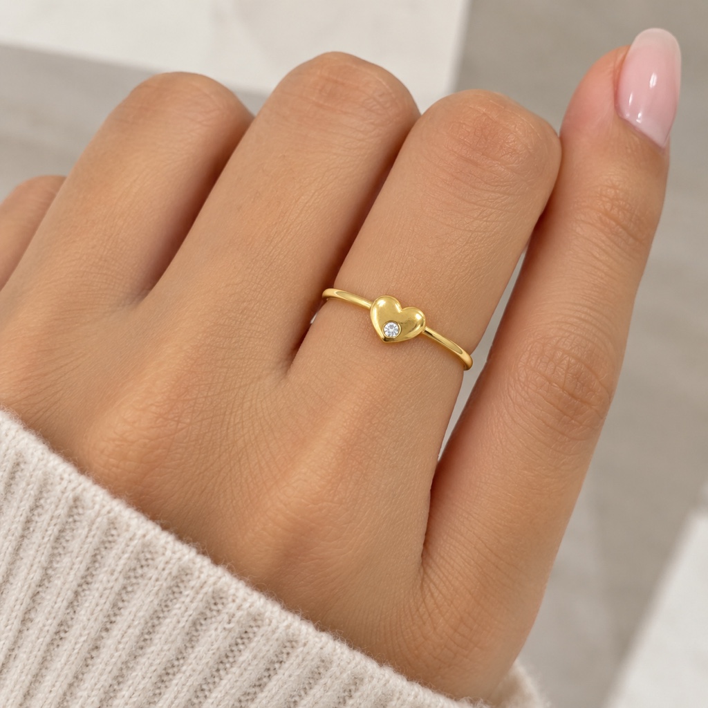 Anillo Corazón Dorado