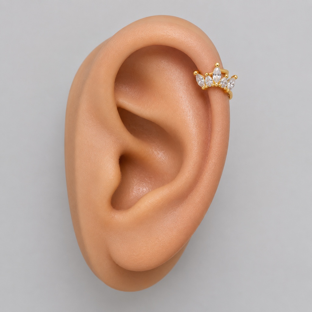 Ear Cuff Corona Dorado