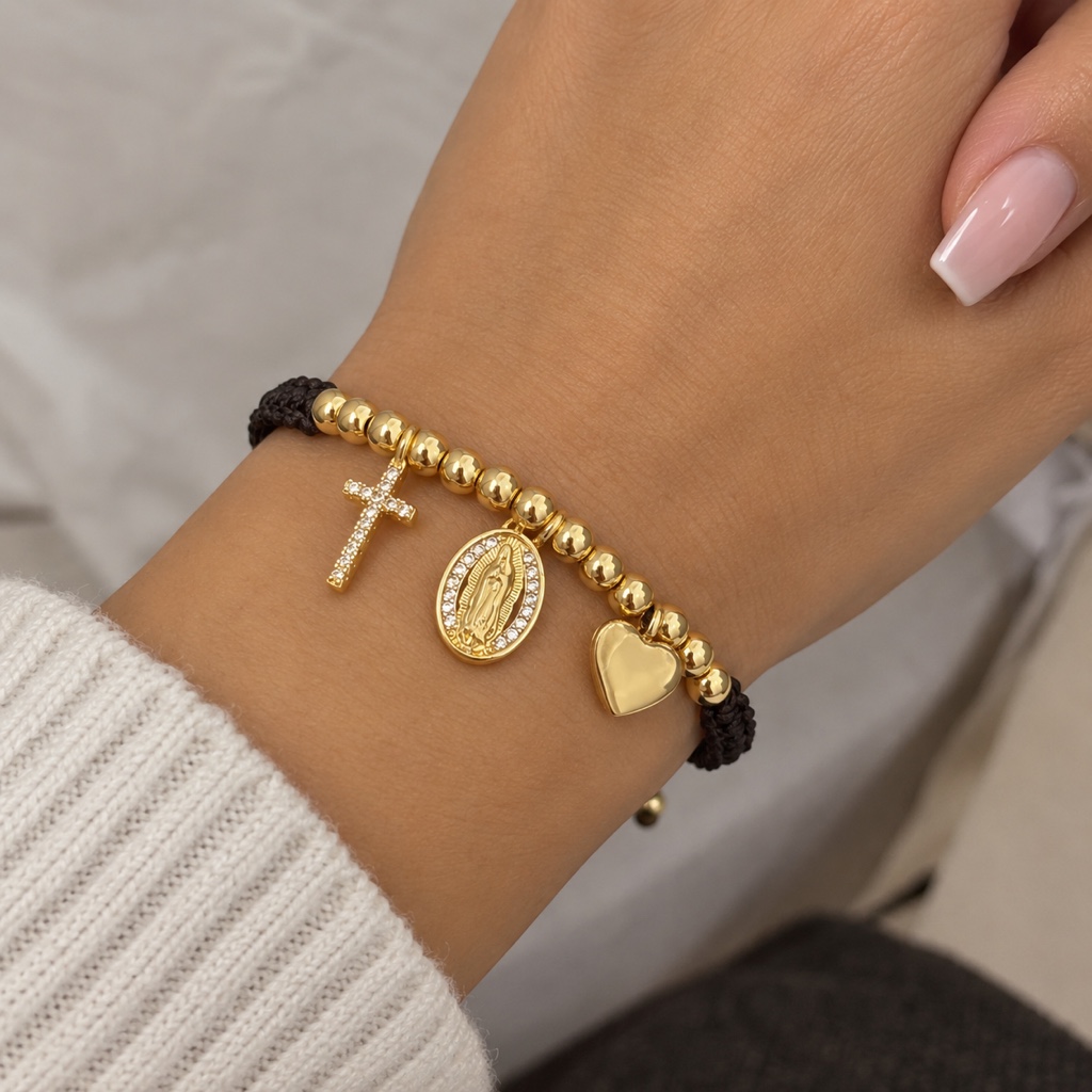 Pulsera Tejida Dorada