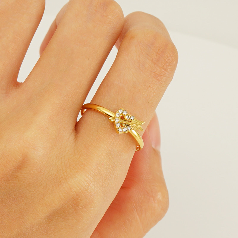 Anillo Corazón Fecha Dorado