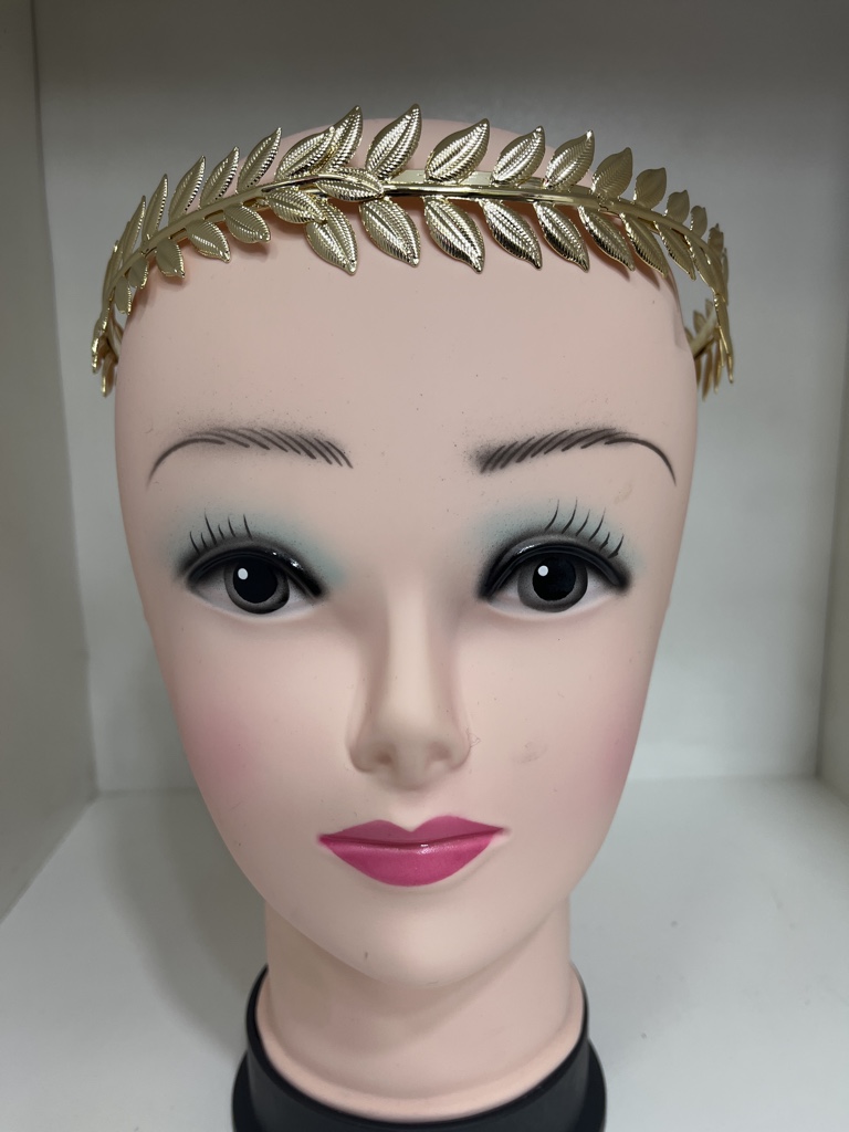 Diadema dorada hojas
