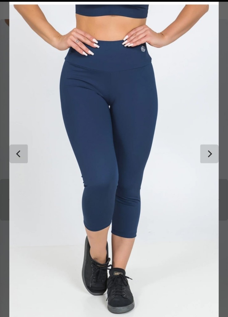 Calza  linda  3/4 azul y negra XL