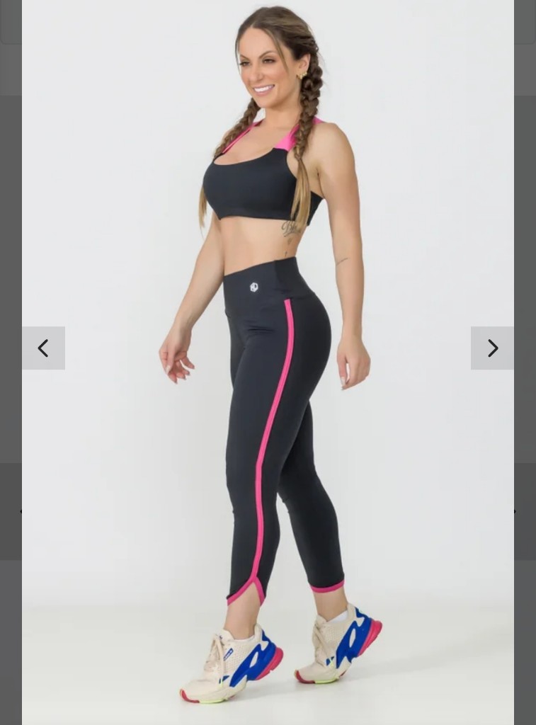 Conjunto sobre tobillo negro y rosa L