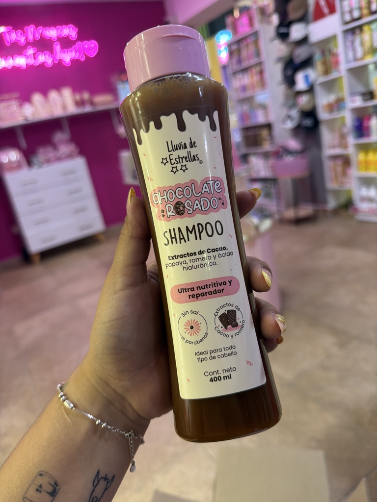 Shampoo chocolate rosado lluvia de estrellas