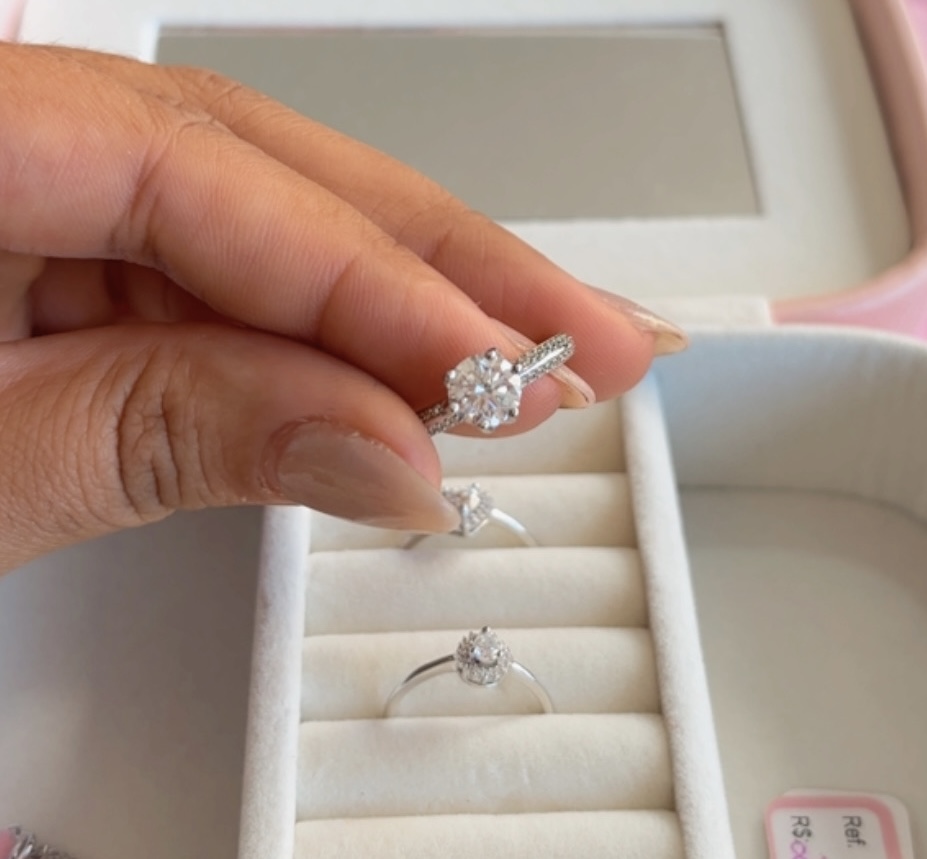 Anel solitário 8mm moissanite