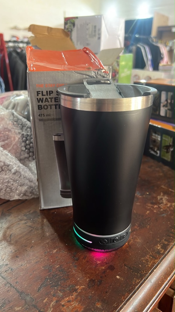 VASO TERMICO CERVECERO CON PARLANTE PORTÁTIL