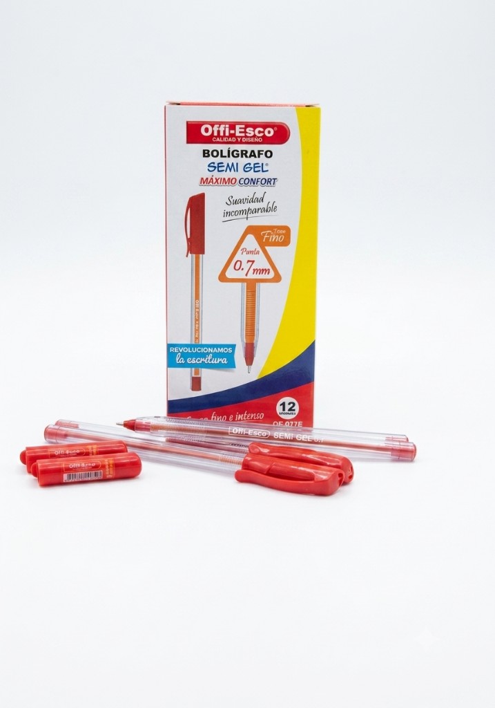 Offi-Esco bolígrafo rojo semi gel
