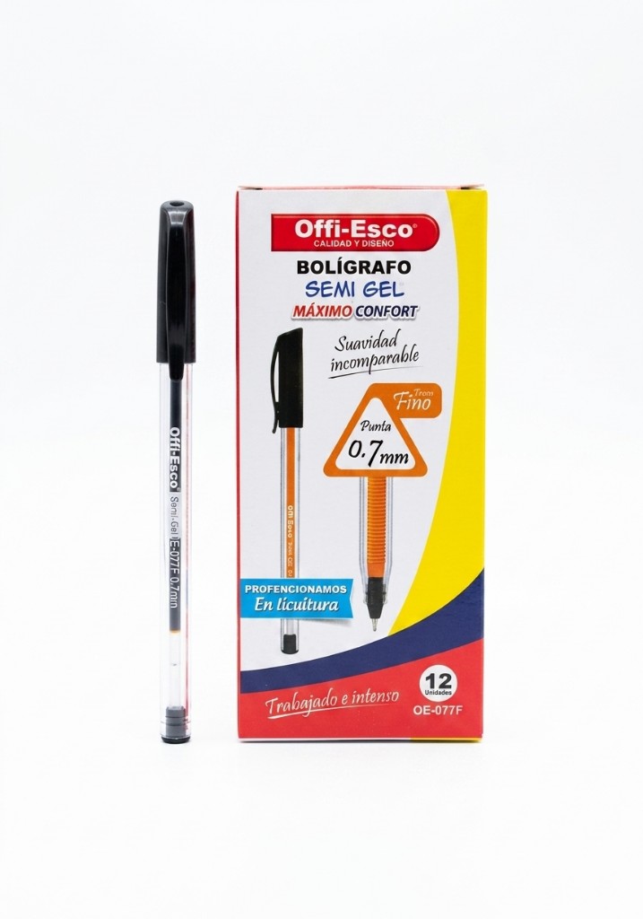 Offi-Esco negro bolígrafo semi gel