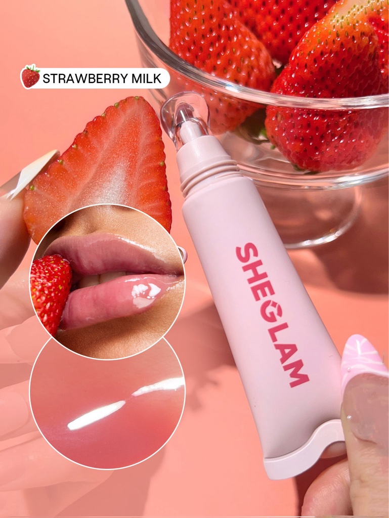 SHEGLAM brillo labial strawberry milk