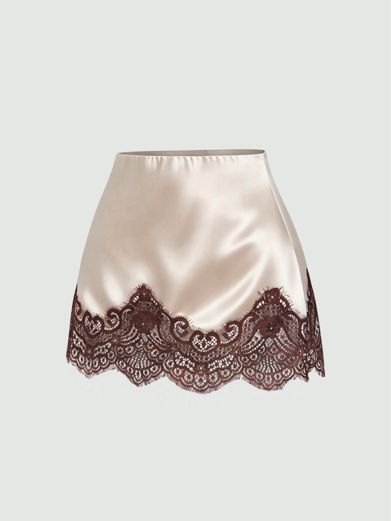 Falda beige encaje