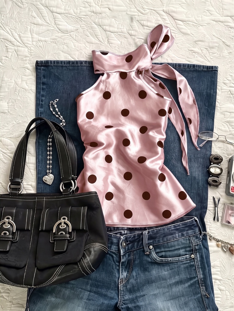 Blusa rosada de puntos