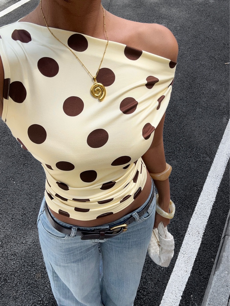 Blusa beige lunares