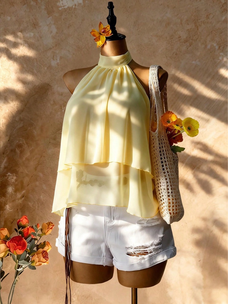 Blusa amarilla halter