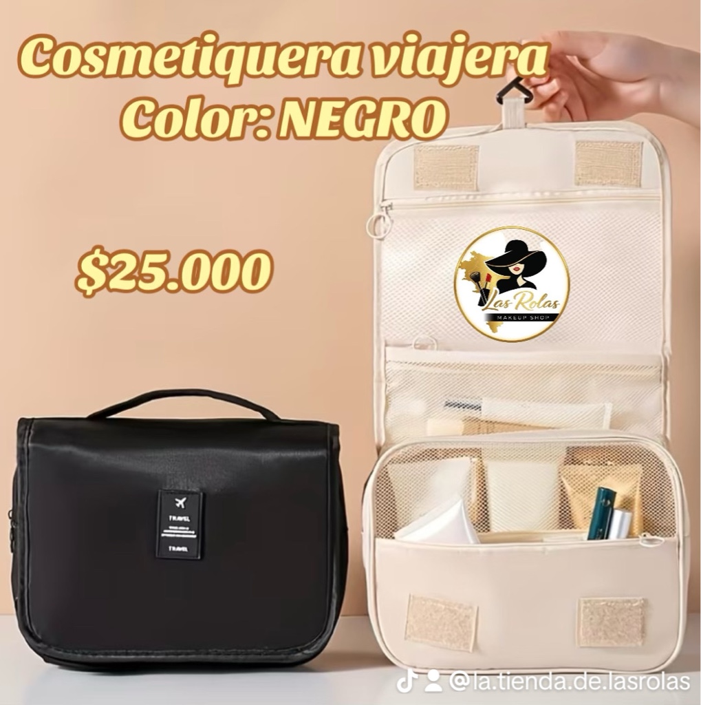 Cosmetiquera viajera negra