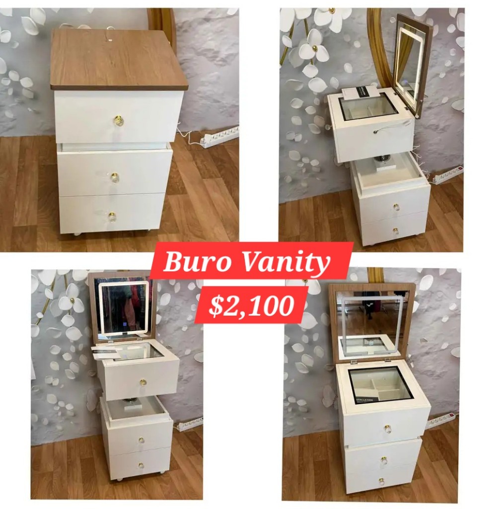 Buro Vanity blanco con luz led