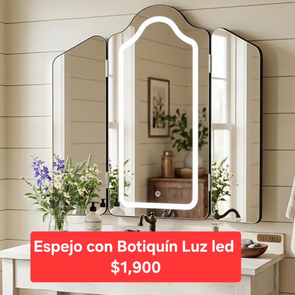 Espejo con botiquin luz LED