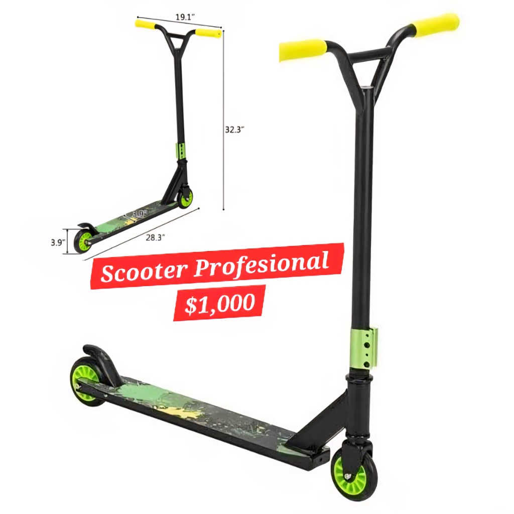 Scooter profesional negro/verde