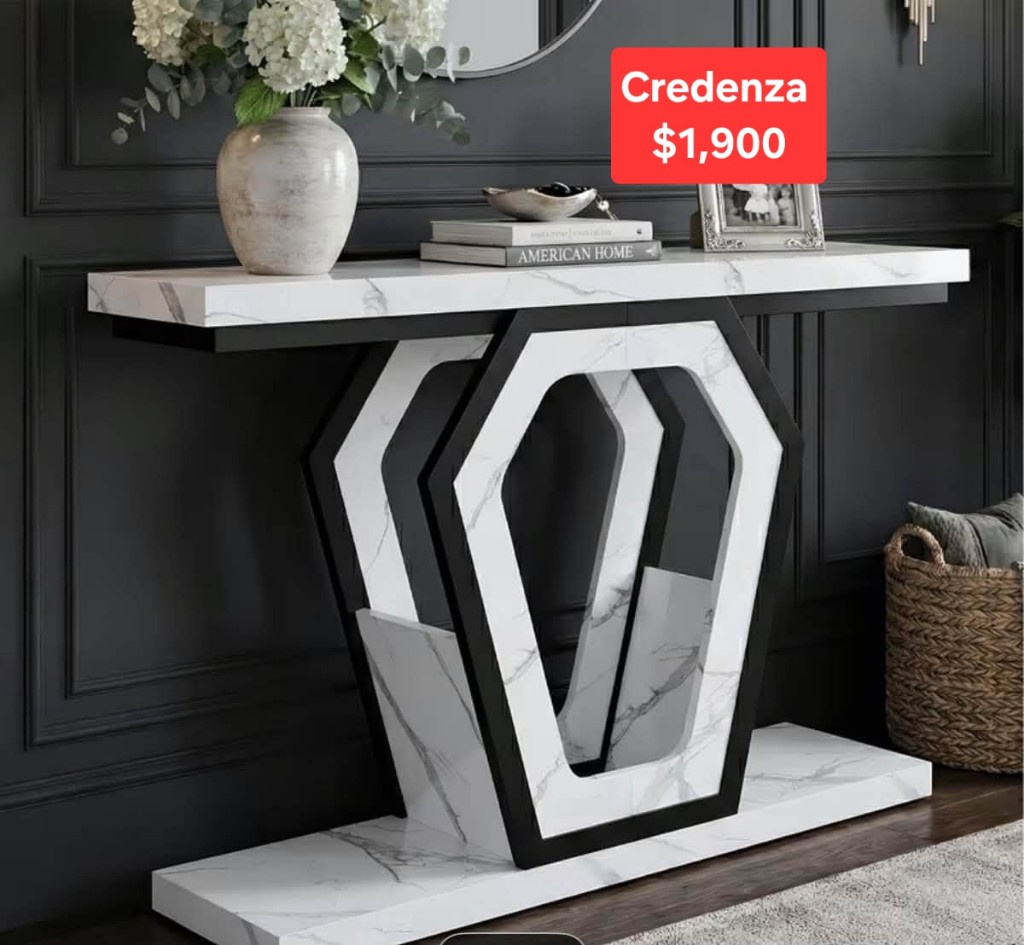 Credenza blanca marmoleada