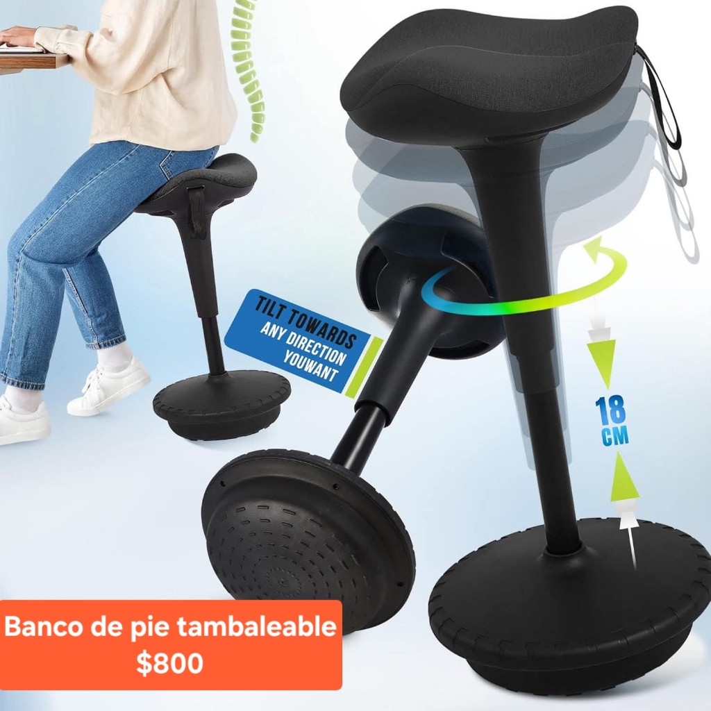 Banco de pie negro tambaleable