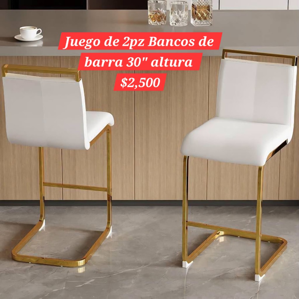 Banco de barra blanco 2pz