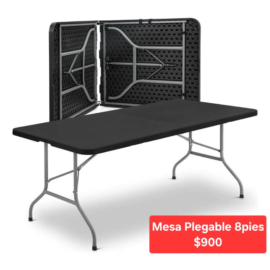 Mesa plegable 8 pies color negra