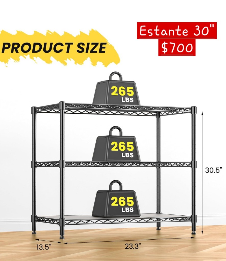 Estante negro 30"